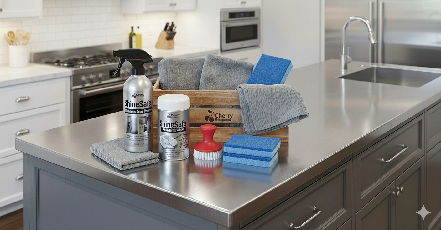 Stainless Steel Premium Bundle – Degreaser, Polishing Wipes, Cloths & Scrubber